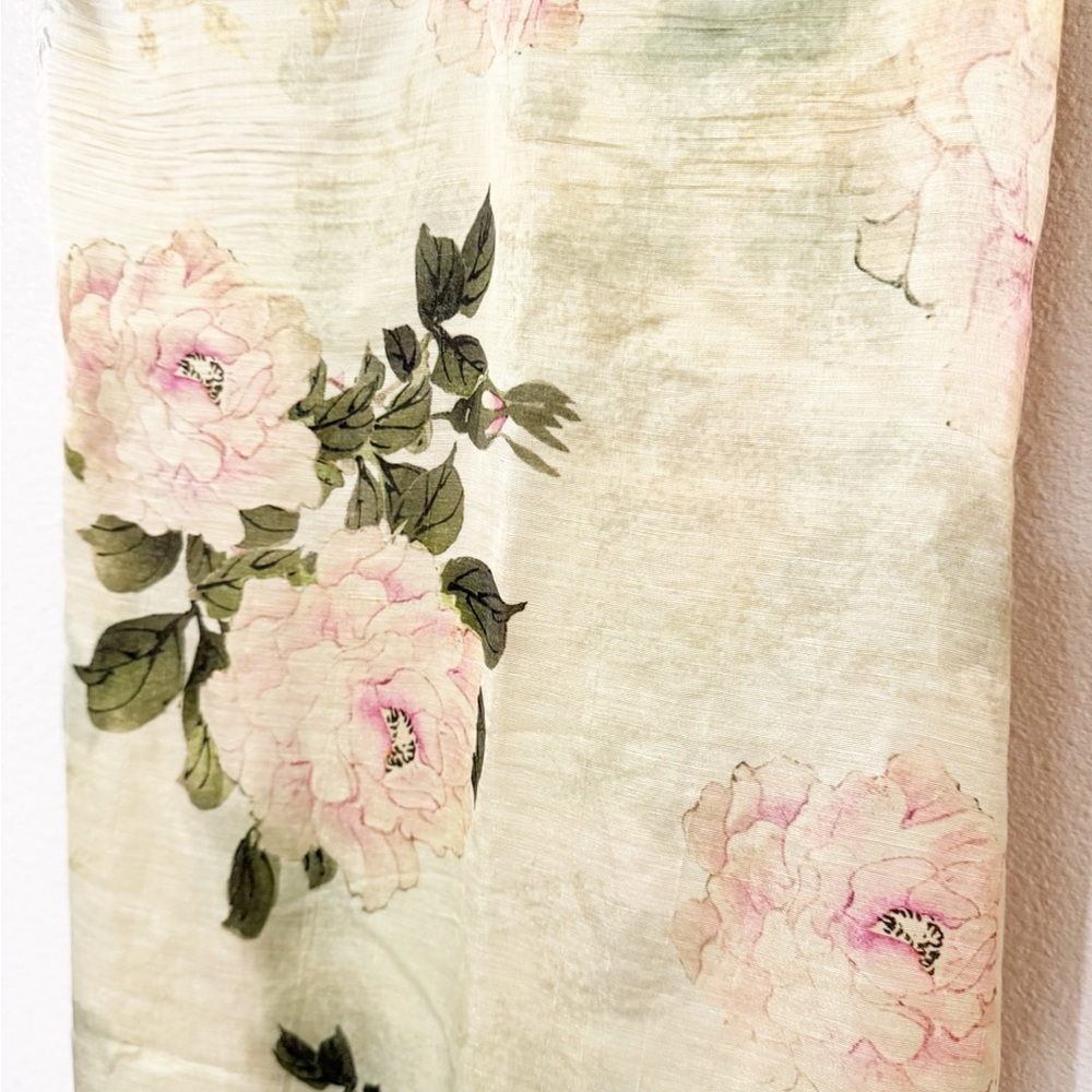 Anthropologie Geisha Designs Floral Maxi Slip Dress in Light Yellow size large - Picture 9 of 14